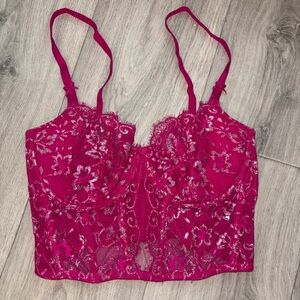 NEVER WORN: Victoria's Secret Hot Pink Lace Bustier